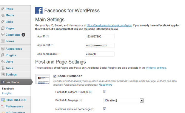 Facebook Plugin Facebook plugin for WordPress