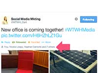 Tags do not appear directly in the tweet; between the tweet and the photo everyone tagged in the photo is listed.