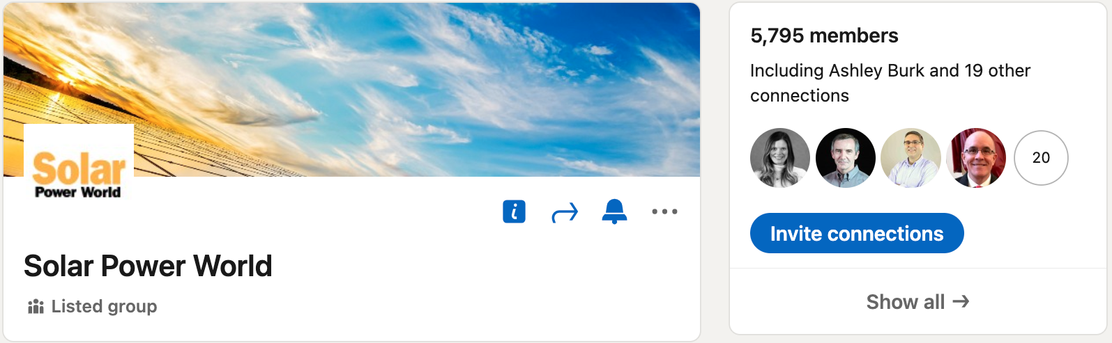 Solar Power World LinkedIn Group