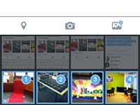To upload photos from an iPhone photo gallery select the icon to the far right.